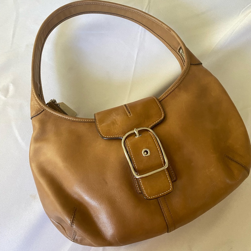 Vintage coach leather saddle bag